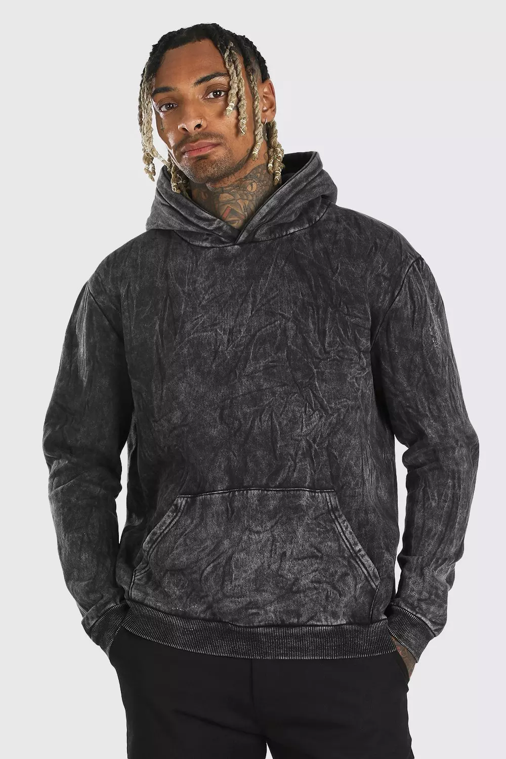 Acid wash black on sale hoodie